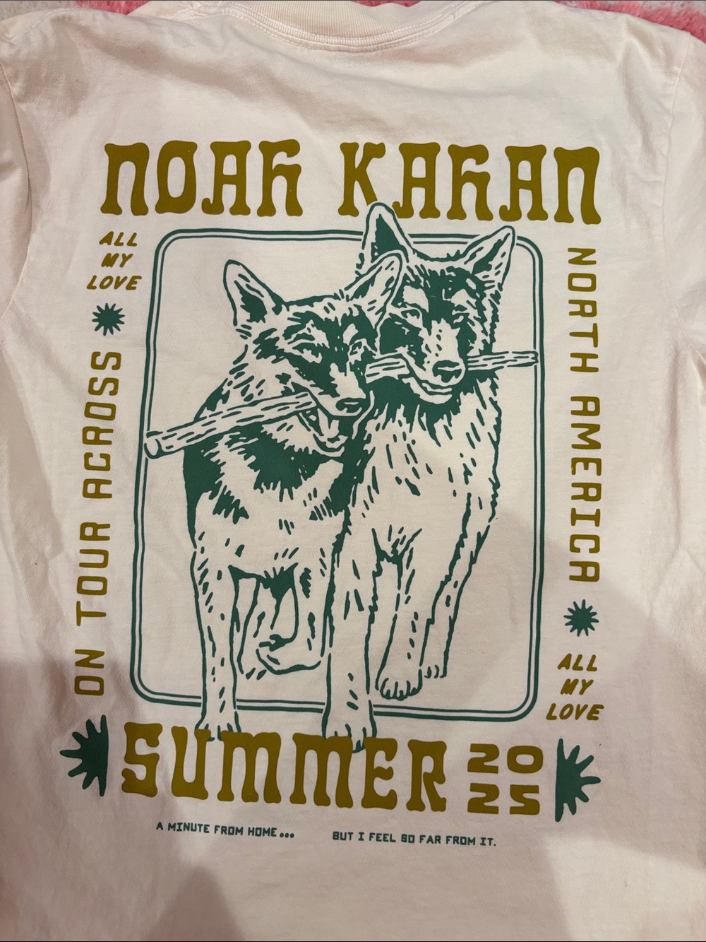 Comfort Colors Cream Tee with Green Wolf Tour Graphic - Picture 4 of 4